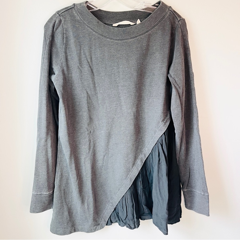 Soft Surroundings Charcoal Grey Mixed Fabric Tunic